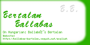 bertalan ballabas business card